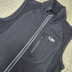 Icebreaker GT Vest Women Small‎ Merino Wool Black Reflective Full Zip Stretch